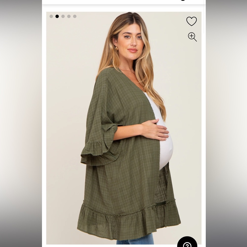 Olive green maternity cover up.